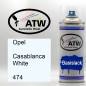 Preview: Opel, Casablanca White, 474: 400ml Sprühdose, von ATW Autoteile West.